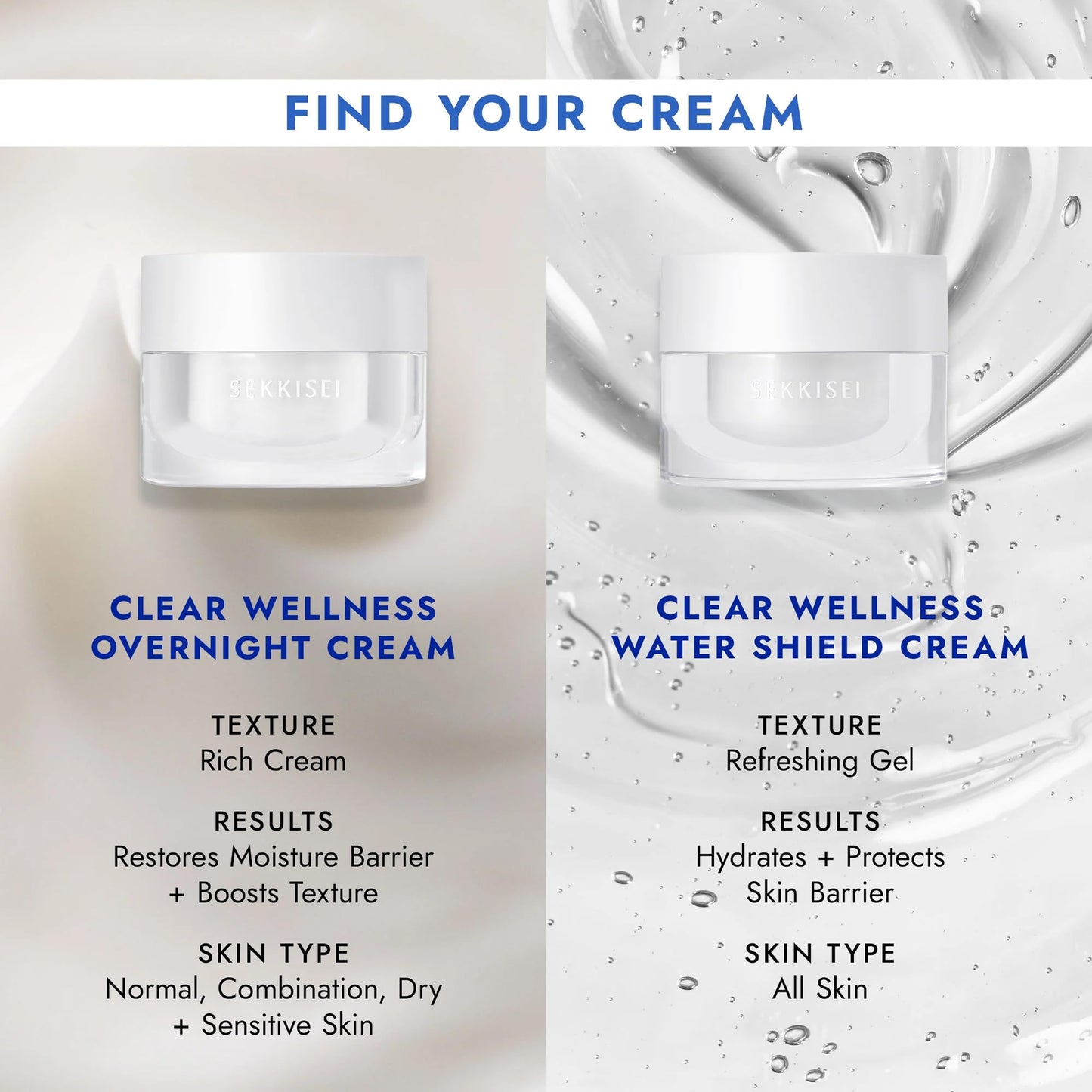 SEKKISEI CLEAR WELLNESS Water Shield Cream REFILL, Facial Moisturizer for Sensitive Skin, 1.4 Ounce