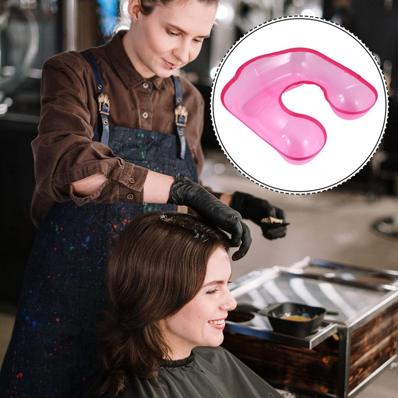 FRCOLOR Waterproof Hair Perm Neck Tray 12.6X13.78X2.95In Plastic Hairdressing Bowl for Salon and Home DIY Hair Styling Perm Solution Catcher