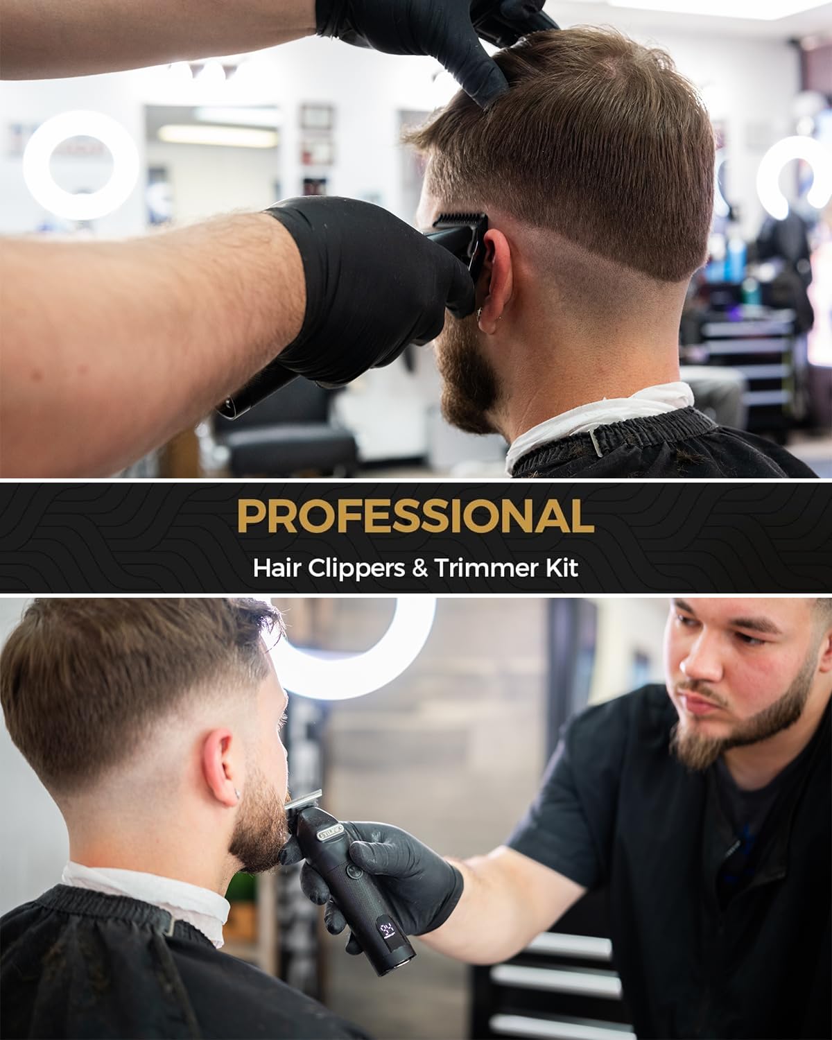 YiLFo Hair Clippers for Men - Professional Barber Clippers, LED Display Trimmer, T Liners Edgers, Shaving Kit