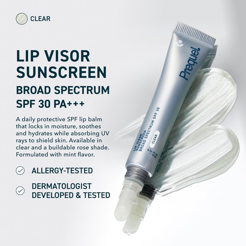 Clear Lip Balm with SPF 30 | Mint Flavored Moisturizing Semi-Gloss - 2 Pack