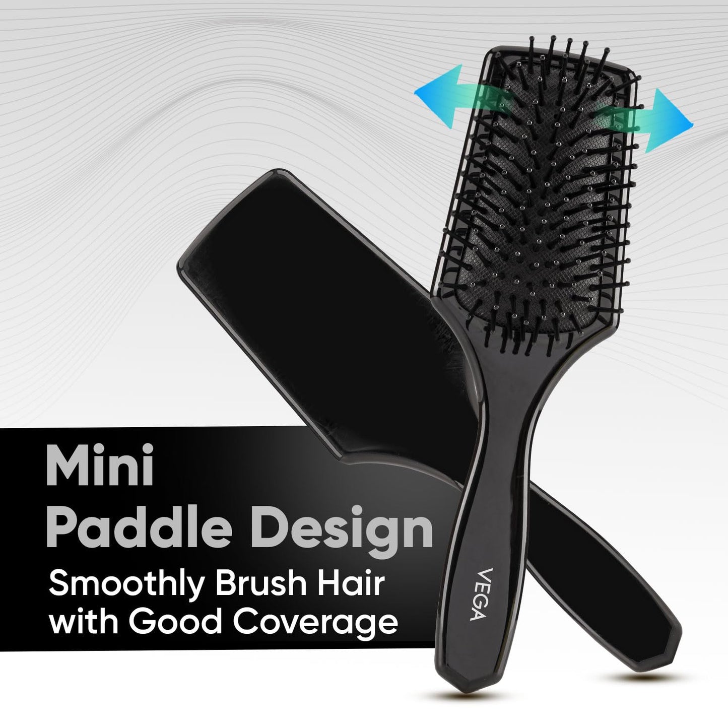 Vega Mini Paddle Brush - Lightweight Detangling Hair Tool for Smooth, Shiny Hair