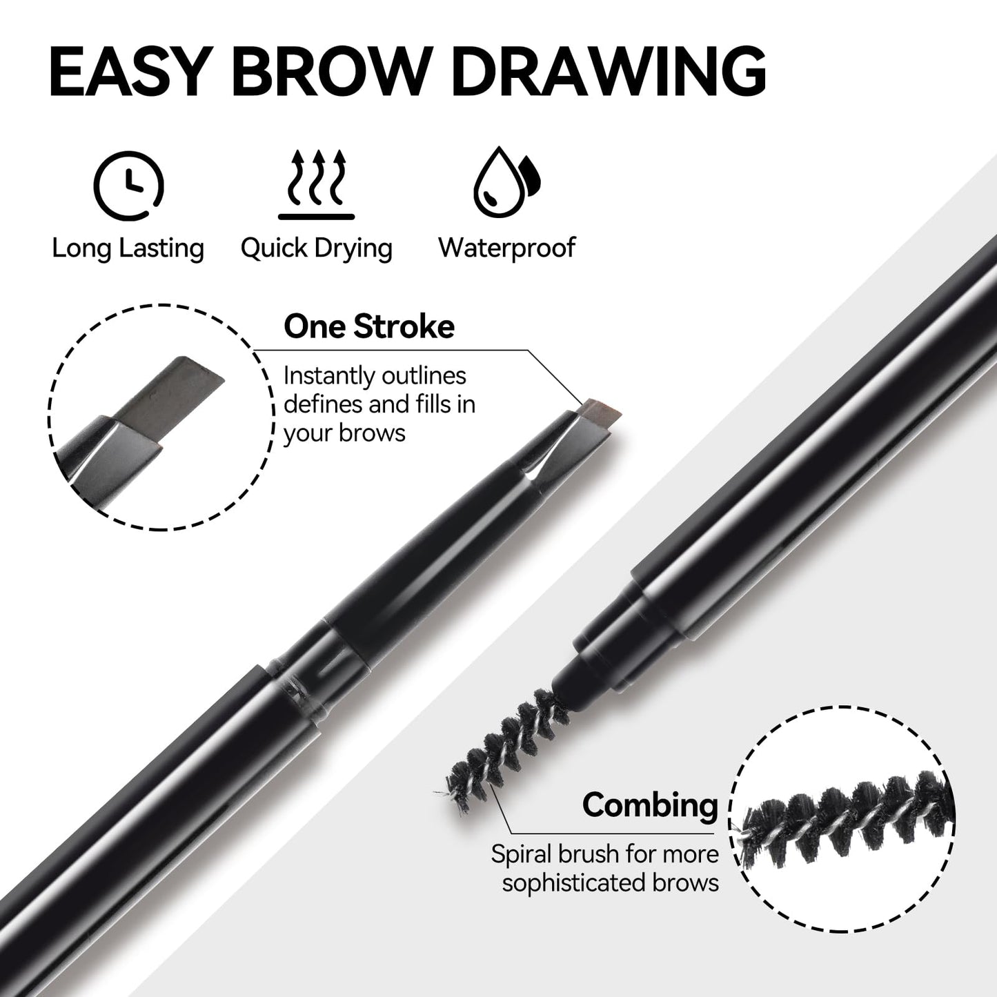 Cosmetics Pigment Activator,Mixing Liquid Eyebrow Pomade Pencil Kit for Eyebrows Makeup, with Waterproof Eyebrow Pencil,Dual-ended Eyebrow Brush,Eyebrow Pomade-Dark Brown