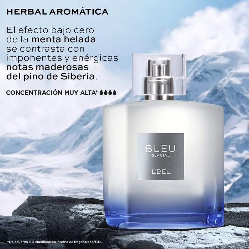 L'Bel Bleu Glacial Men's Perfume - Long-Lasting Fragrance 100 ml | Fresh & Invigorating Scent