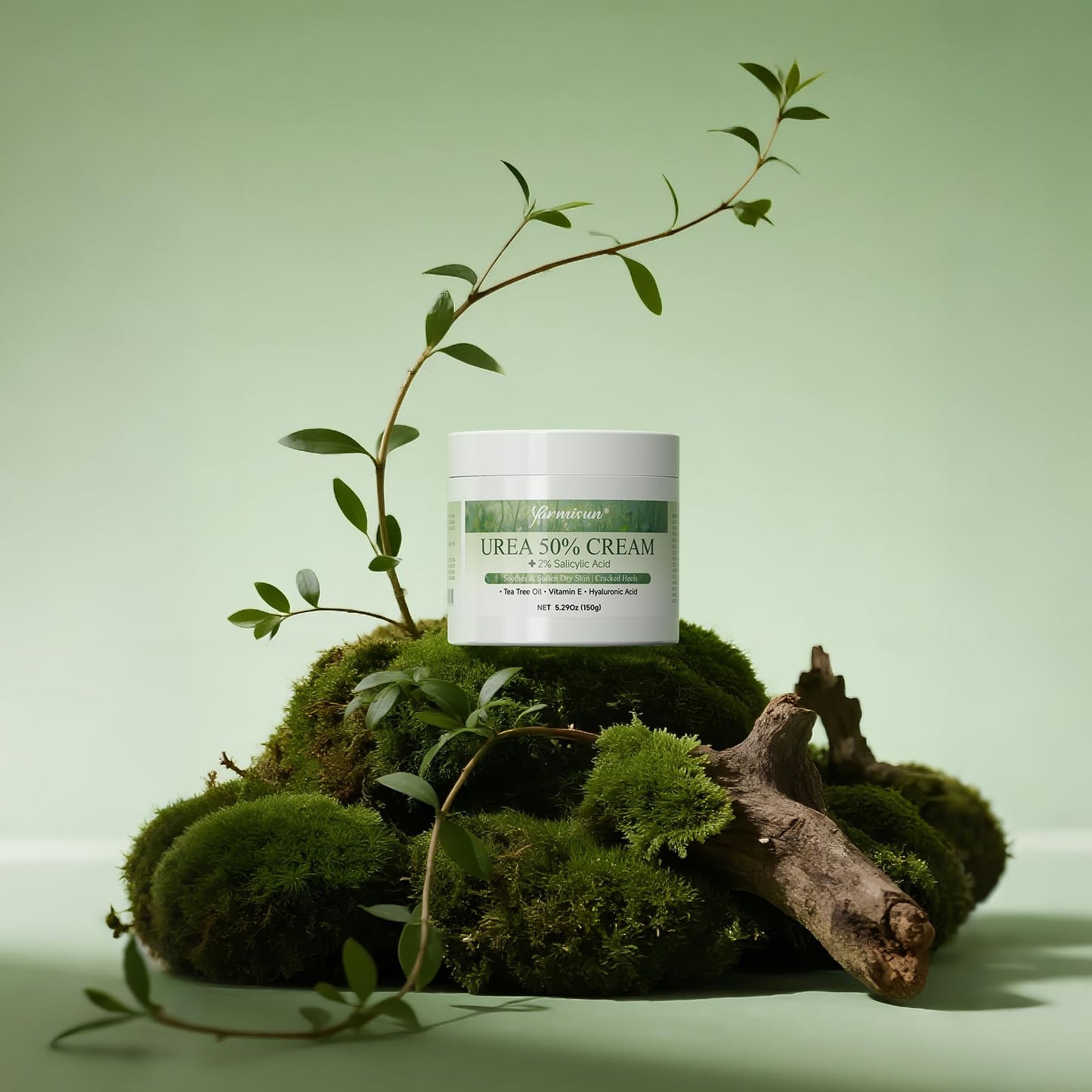 Yarmisun Urea Cream 50 Percent Feet Maximum Strength with Hyaluronic for Dry Skin Cracked Heels Callus Remover