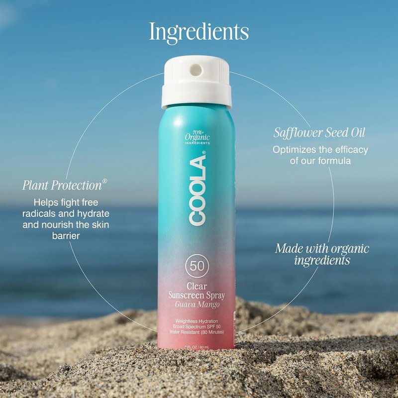 COOLA Organic Sunscreen Spray Kit - SPF 50 & 30, Vegan Skin Care | Travel Size 2 Fl Oz, 3 Pack