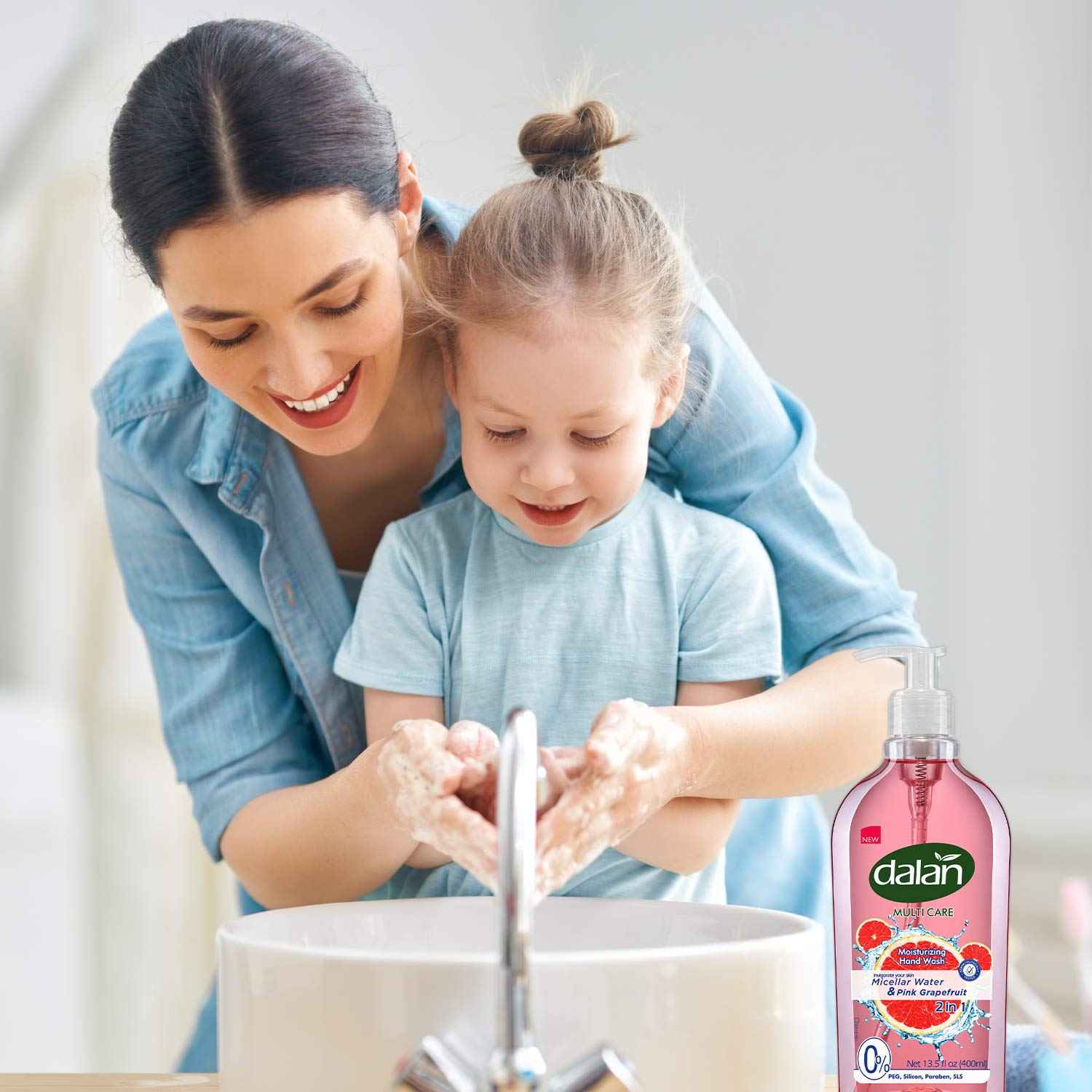 Dalan Pink Grapefruit Multicare Ultra Moisturizing Liquid Hand Soap for Normal and Dry Hands Fresh Clean and Soft Feeling (13.5 Fl Oz / 400 mL (Pack of 3))