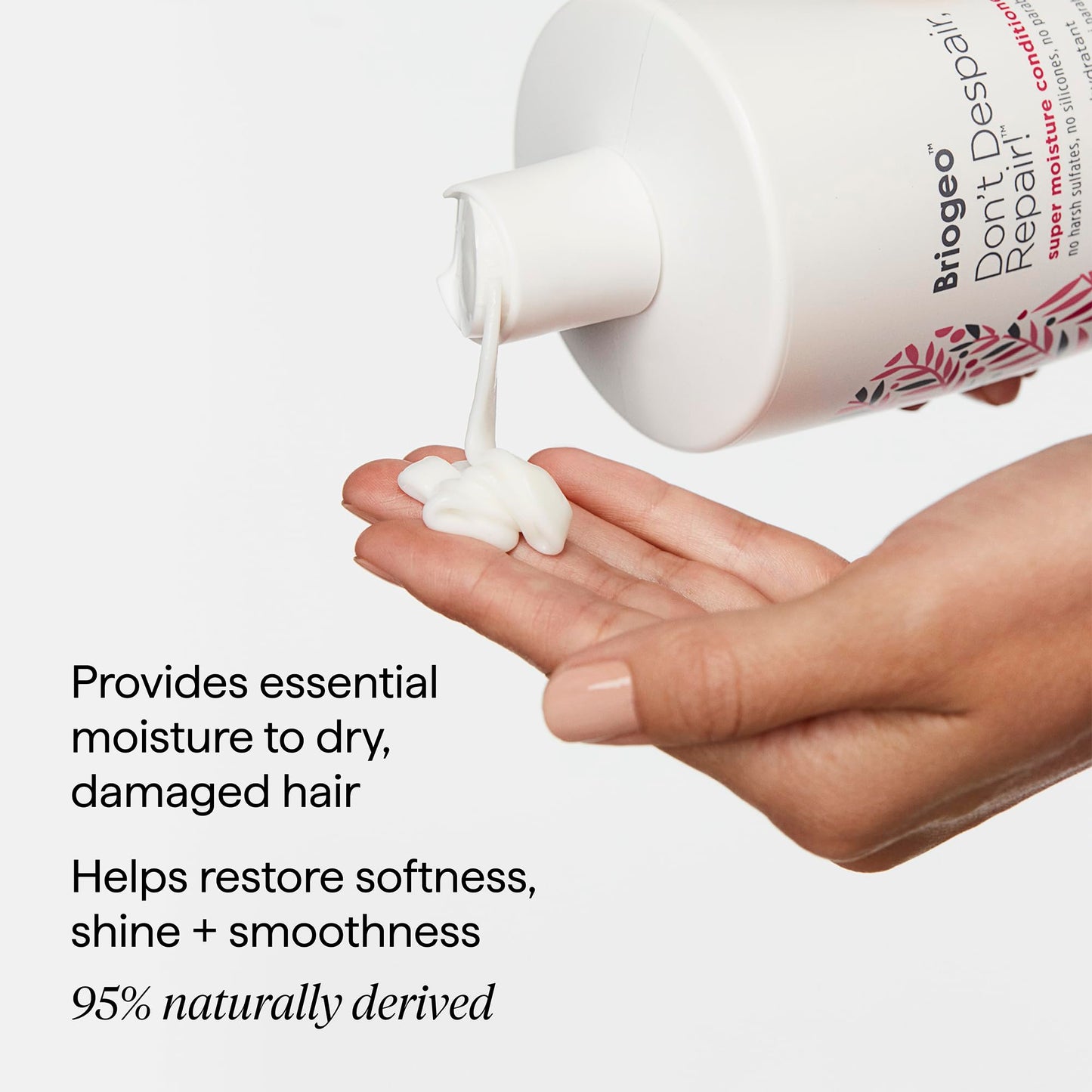 Briogeo Don't Despair, Repair! Super Moisture Conditioner | Moisturizing Protein Conditioner with Argan Oil for Dry, Damaged Hair | Silicone-Free | Vegan & Cruelty-Free | 16 fl oz