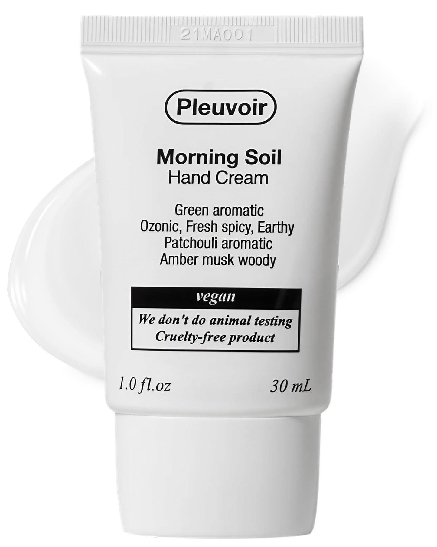 Pleuvoir Morning Soil Petrichor Perfume Hand Cream for Men & Women, Travel Size with 5 Hyaluronic Acids & Shea Butter, Non-Greasy K-Beauty Moisturizer, Earthy Woody Niche Fragrance, French MANE 1 oz