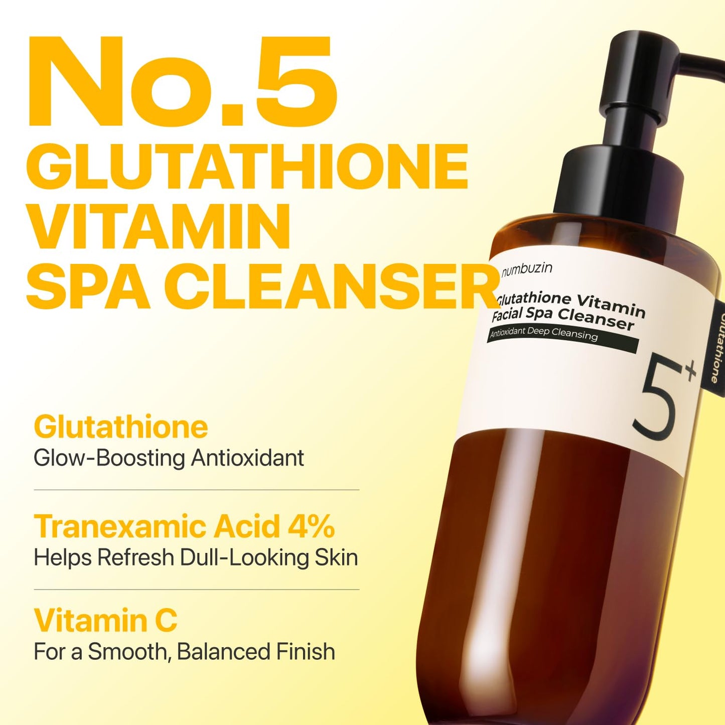 Numbuzin No.5 Cleansing Oil - Glutathione & Vitamin C for Pores, Dark Spots | 6.76 fl oz