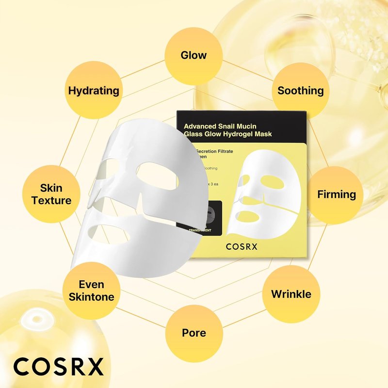 COSRX Snail 92% Cream - Hydrating Snail Mucin Moisturizer & Hydrogel Mask Set | Travel Essentials, Korean Skin Care