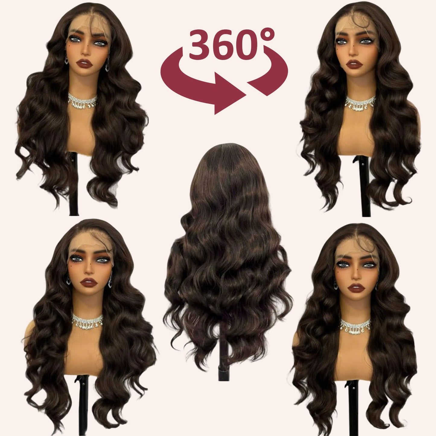 florrhair Natural Black 13×6 Lace Front Wig, 26 Inch HD Lace frontal Wavy Glueless Wigs,Synthetic Body Wavy Pre Plucked Wig with Baby Hair for Women Daily Party Use,Heat Resistant Fiber Wig