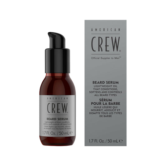 American Crew Men's Beard Serum, Conditioning Oil Blend for Softness & Shine, Nourishing & Smoothing, 1.7 Fl Oz