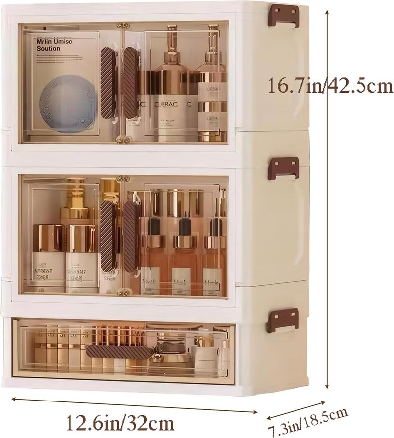 Stackable Desktop Organizer - Multi-Compartment Storage for Cosmetics, Jewelry & Essentials | 1 Drawer, 2 Layers
