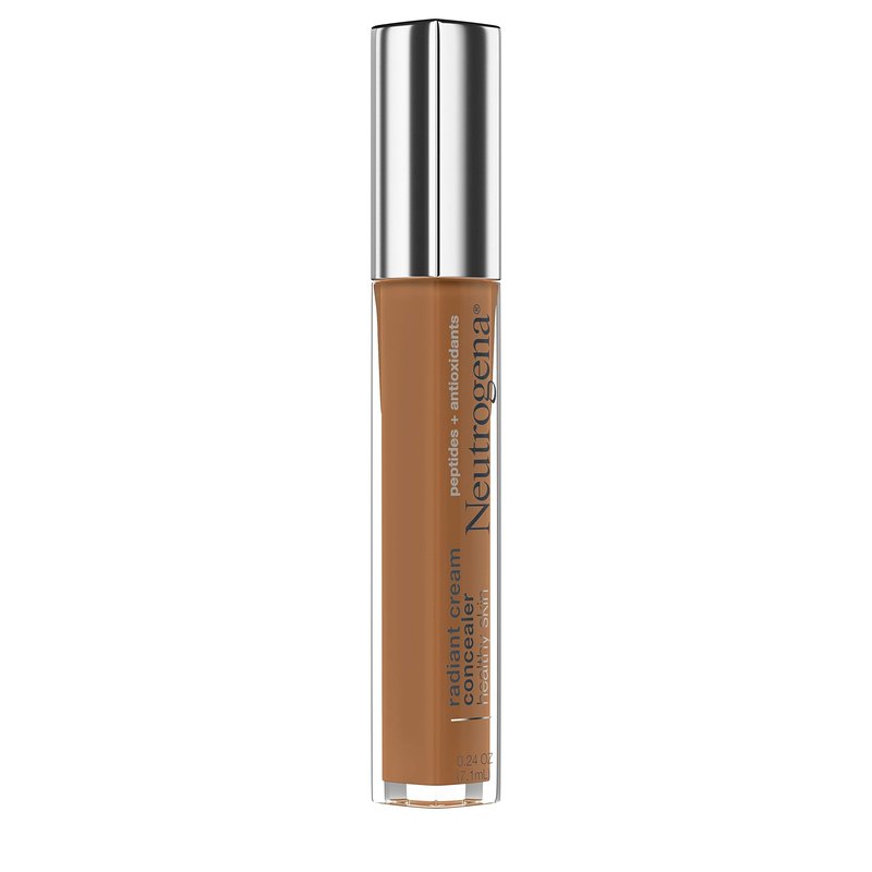Neutrogena Healthy Skin Radiant Brightening Cream Concealer with Peptides & Vitamin E Antioxidant, Lightweight Perfecting Concealer Cream, Non-Comedogenic, Pecan Medium/Deep 02 with warm (Pack of 2)