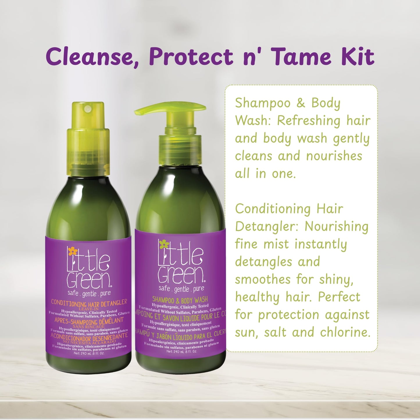 Little Green Kids Cleanse, Protect n' Tame Kit