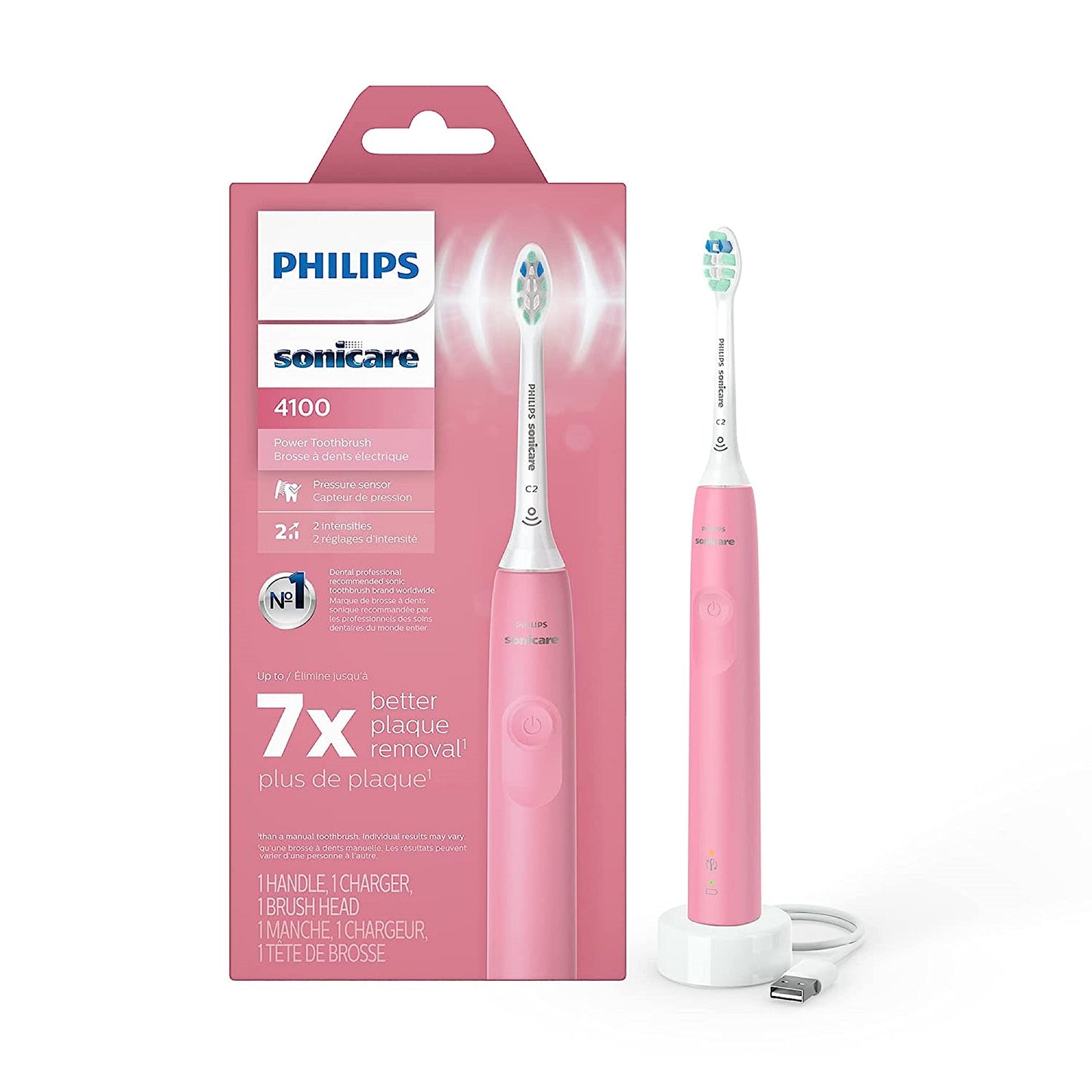 Philips Sonicare ProtectiveClean 4100 Rechargeable Electric Power Toothbrush, Pink, HX6815/01