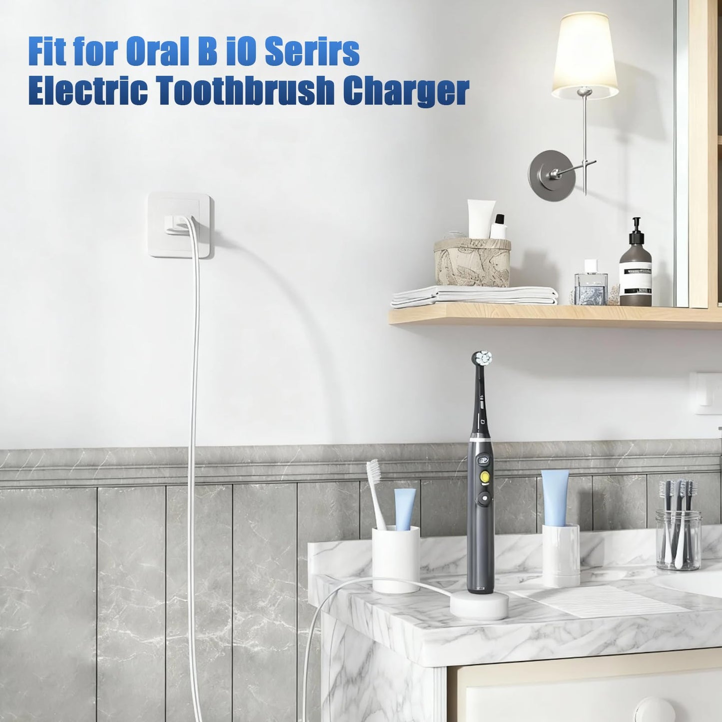 Charger Base Compatible with Braun Oral B iO Series7, 8, 9 Electric Toothbrush, Replacement 3768 Magnetic Power Supply Charging Cord