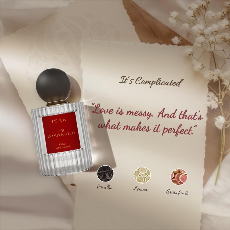 ISAK It's Complicated Perfume For Men, Women | Eau de Parfum Long Lasting Luxury Fragrance | Premium Unisex Perfume 50ml | Scent For All Occasions | Notes of Vanilla, Lemon, Grapefruit