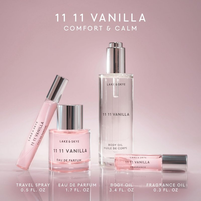 Lake & Skye 11 11 Vanilla Eau de Parfum Travel Spray 15mL - Vanilla, Cashmere, Dreamy, Crème, Skin Musk, Clean, Vegan, Paraben-Free, Cruelty-Free