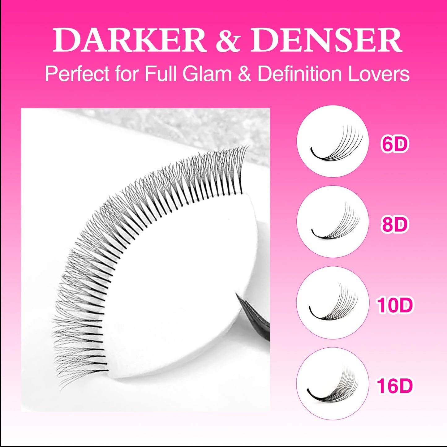 TDANCE Narrow Premade Lash Fans 1000 Fans Pre Made Fans Lash Extensions Darker & Denser Premade Fans Eyelash Extensions Volume Lash Extension(16D-0.05-C-8-15mm)