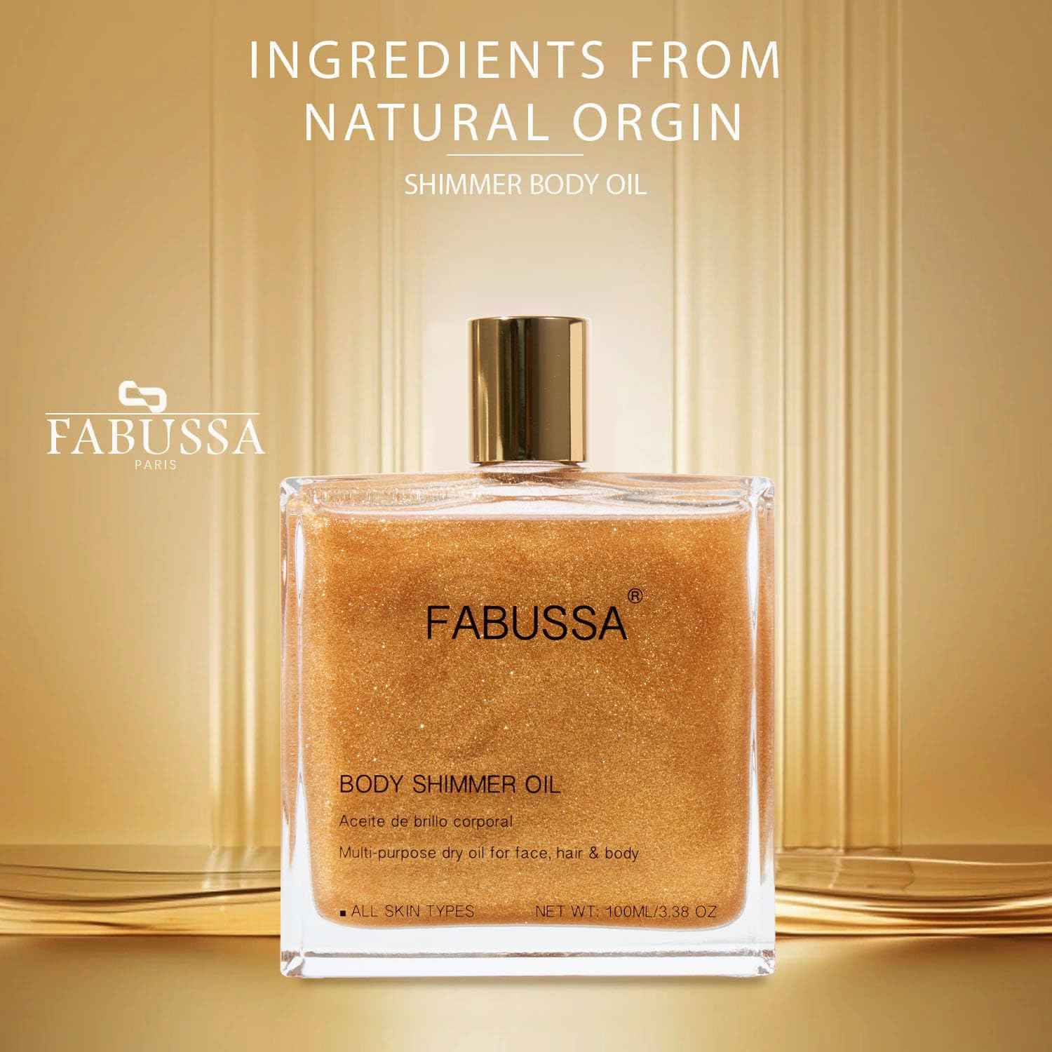 Body Shimmer Oil | Hydrating & Illuminating Highlighter for Face, Body & Hair 3.38 Fl Oz