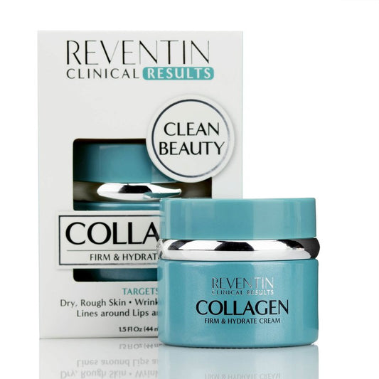 Reventin Clinical Results Firm & Hydrate Collagen Face Cream Targets Wrinkles, Fine Lines, Anti Aging Facial Moisturizer Collagen Lotion W/Peptides, Vitamin E, & Aloe Vera For Women & Men, 1.5 Fl Oz