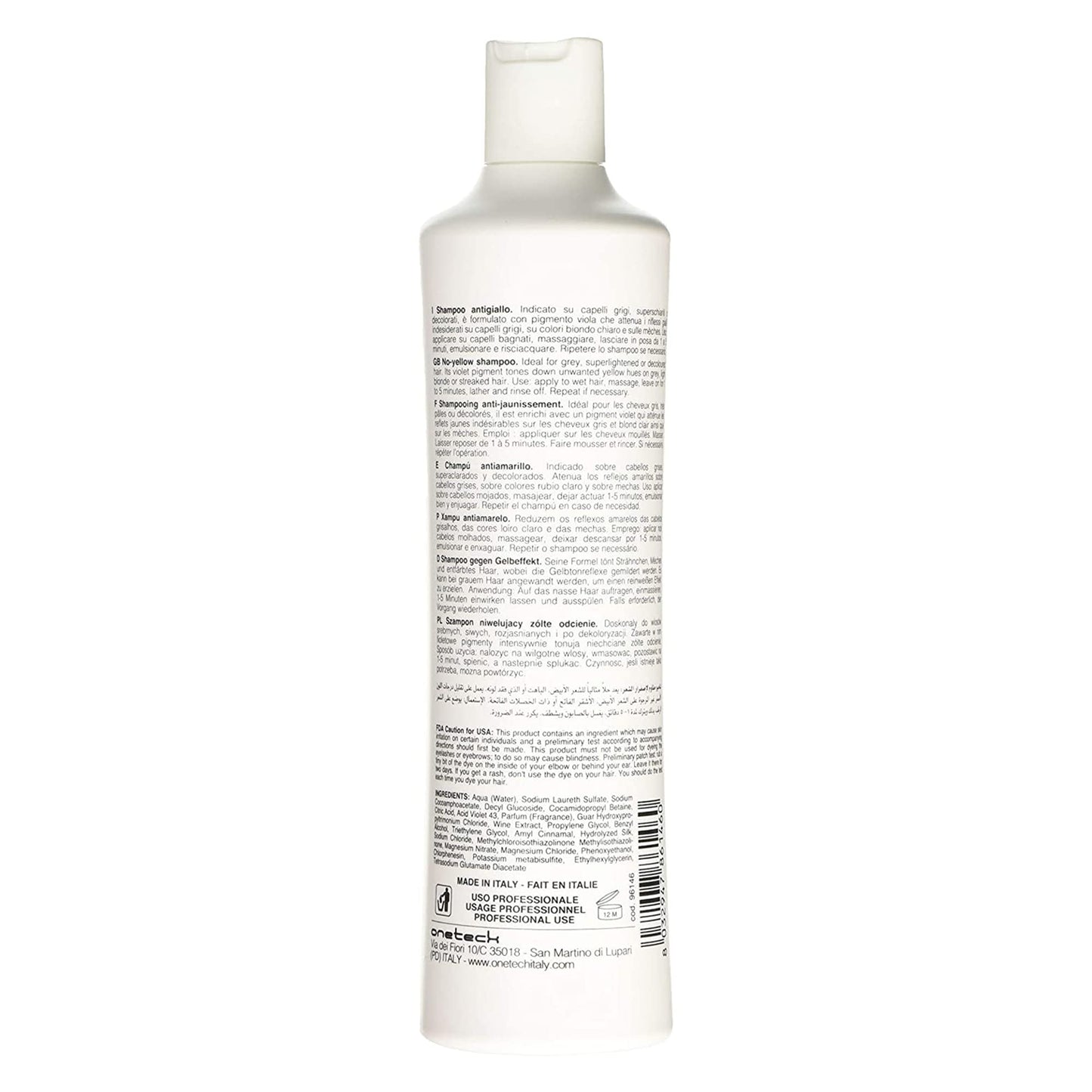 Fanola No Yellow Shampoo & Mask 11.8 oz / 2pk - Purple Anti-Brass Toner for Blonde, Silver, Gray & Highlighted Hair - Color Depositing Mask to Remove Brassiness from Bleached Locks