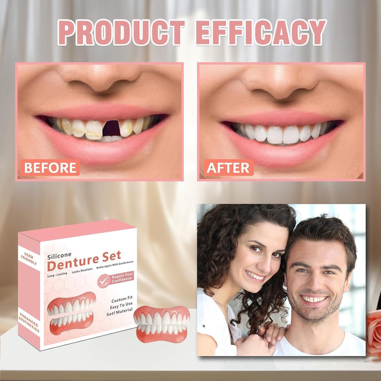 Dentures for Women and Men, Silicone Dentures Upper and Lower