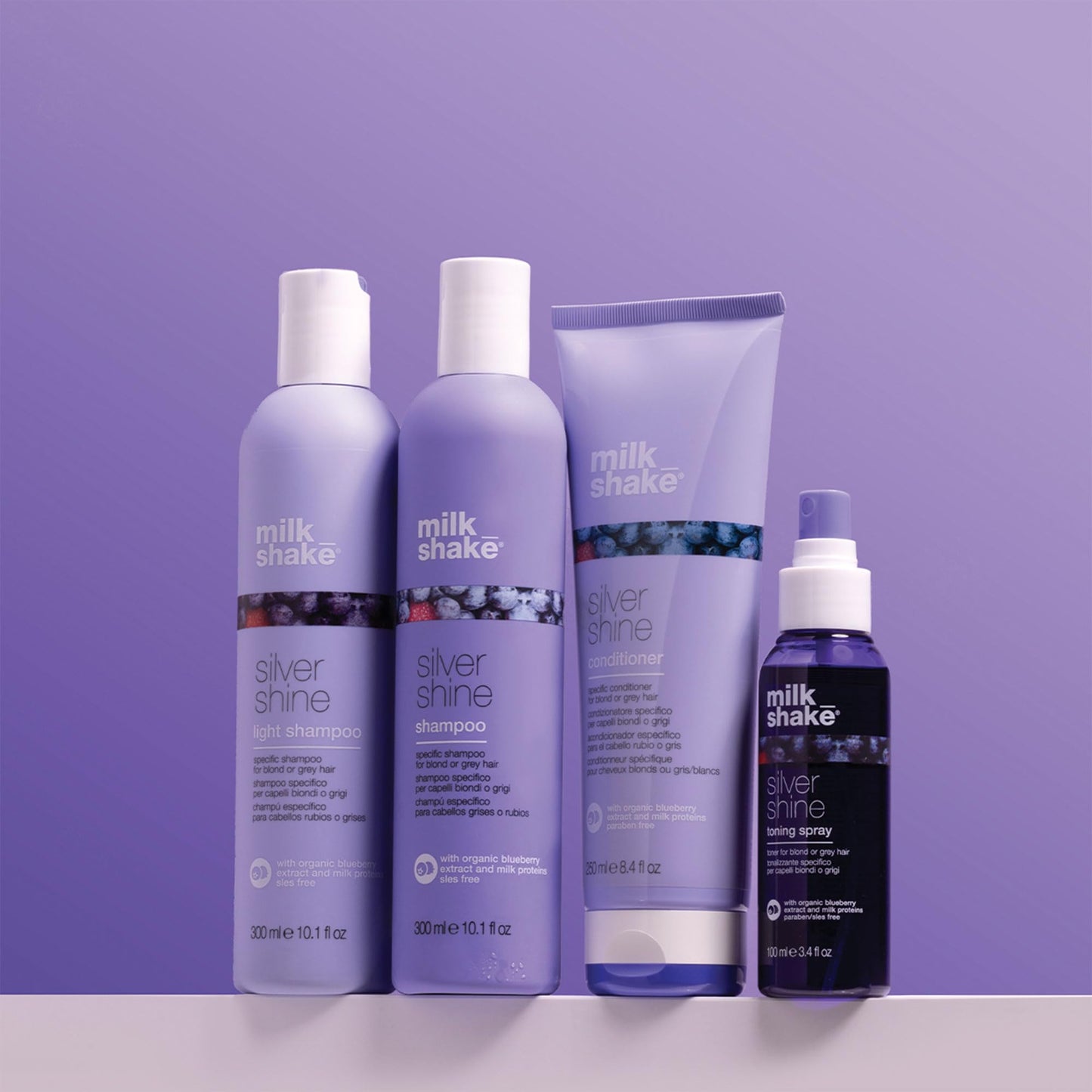 milk_shake Silver Shine Toning Spray - Platinum Hair Violet Pigment Spray | Counteracts Unwanted Yellow/Golden Tones| Strengthens and Hydrates | 3.4 fl oz (100 ml)