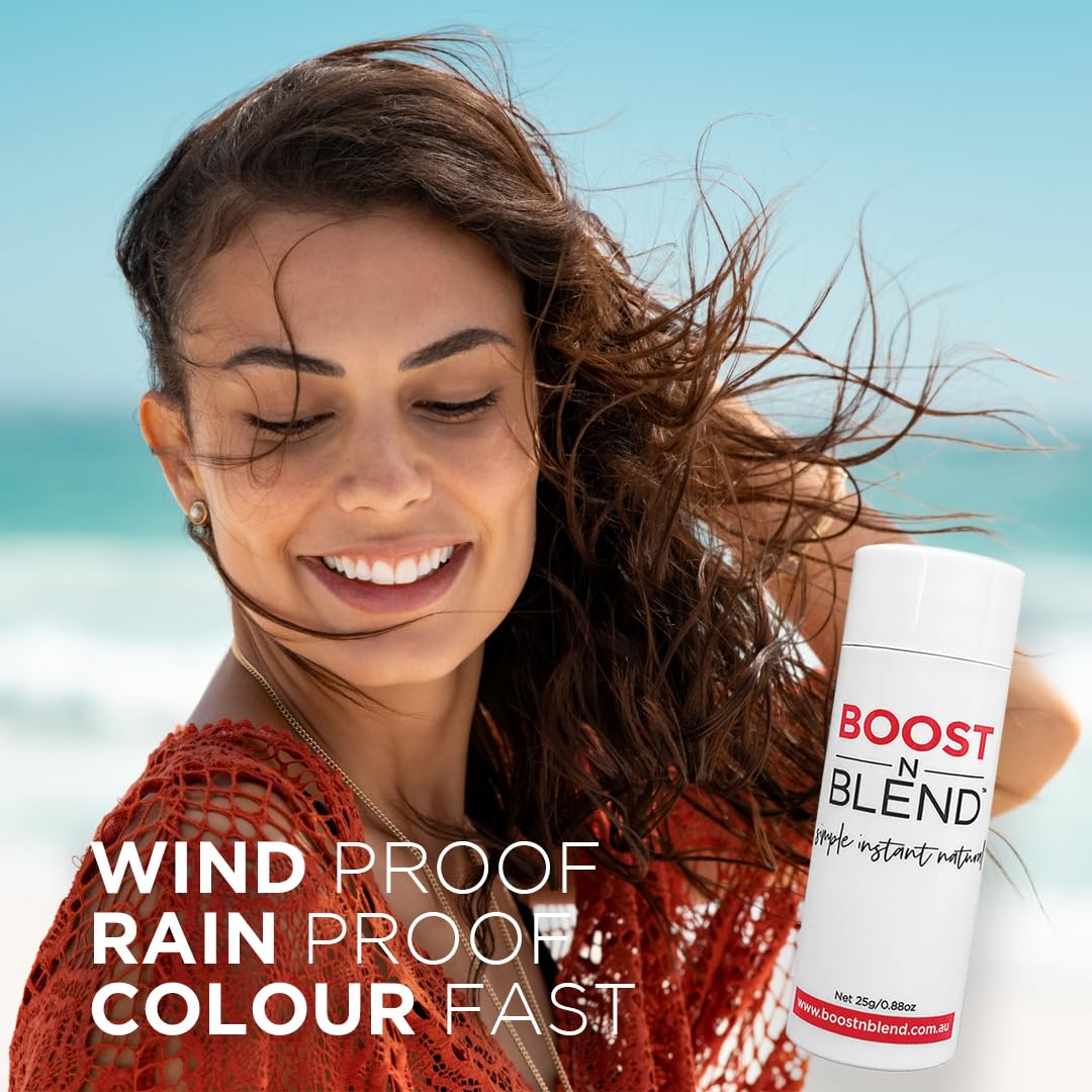 Hair Fibers for Thinning Hair - BOOST N BLEND Cotton Volumizer | Warm Cinnamon Brown (25g/0.88oz)