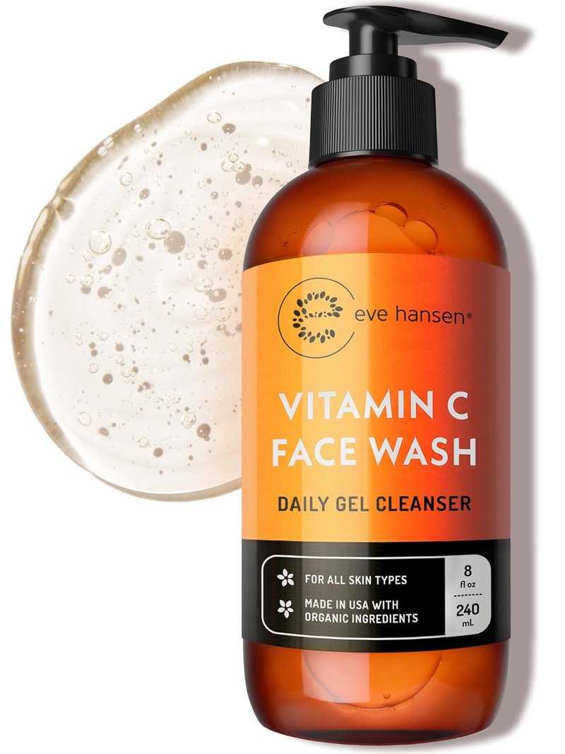 Vitamin C Cleanser | Gentle Facial Cleansing Gel for Uneven Skin Tone - 8 oz with Aloe Vera & Green Tea