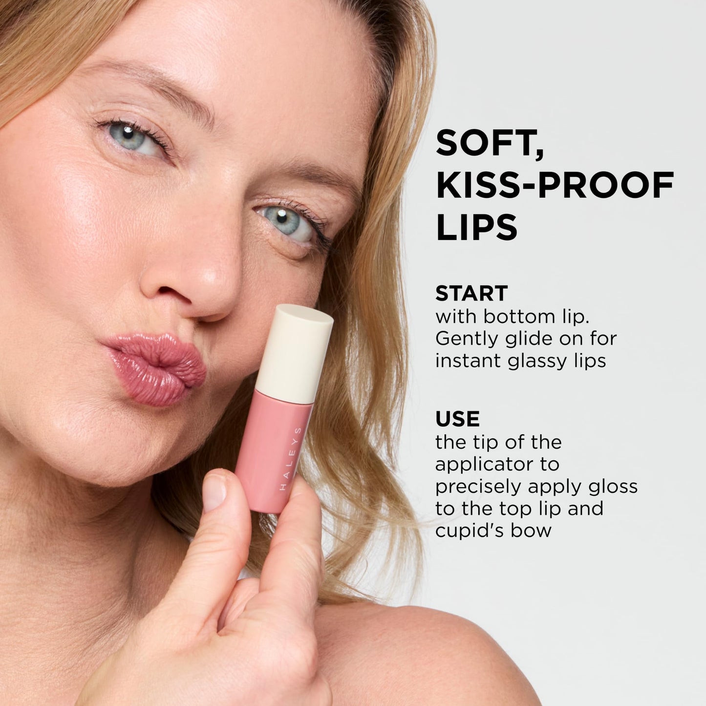 HALEYS Re-dew Lip Gloss to Tint - Hydrating Kiss-Proof Formula with Vegan Squalane & Vitamin E - Lightweight Transfer-Proof Hybrid for Soft Color, Cushiony Moisture & All-Day Wear (Flirt)