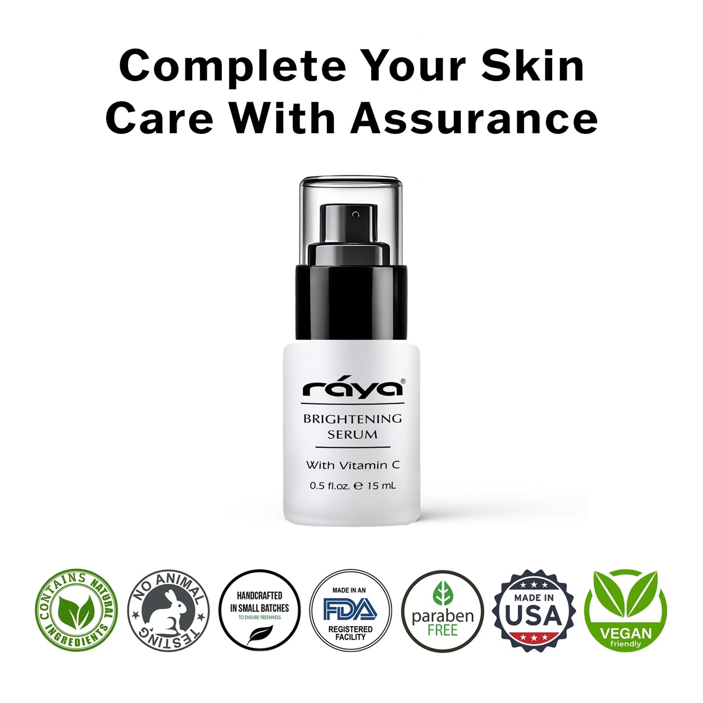 RAYA Brightening Serum (517) | Brightening and Color Restoring Facial Treatment for All Non-Sensitive Skin | Made with Vitamin-C and Vitamin-A