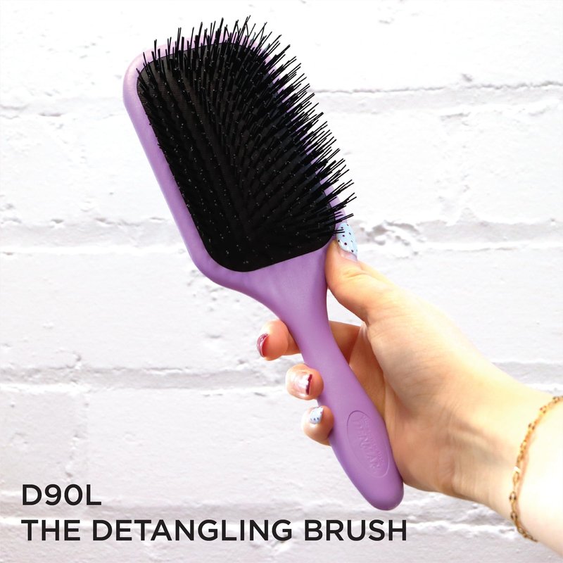 Denman Tangle Tamer Ultra (Violet) Detangling Paddle Brush For Curly Hair And Black Natural Hair - use with both Wet & Dry Hair, D90L