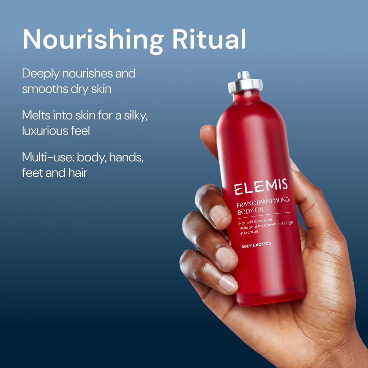 ELEMIS Frangipani Monoi Body Oil 100ml, Luxurious Nourishing Oil for Soft, Hydrated Skin & Hair