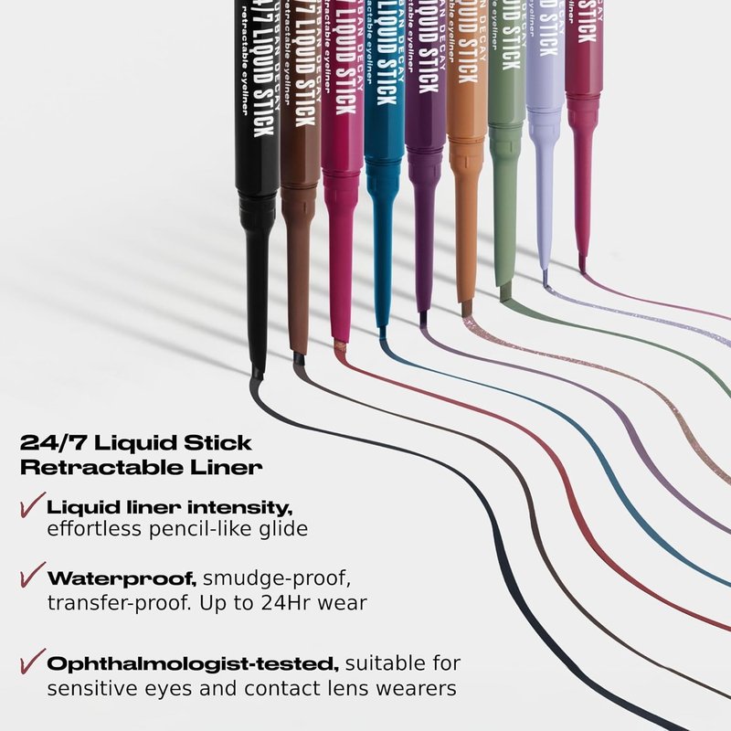 Urban Decay 24/7 Liquid Stick Waterproof Eyeliner - Smudge-Proof, 24HR Wear, Dual-Ended Gel Liner with Brush | 0.012 oz