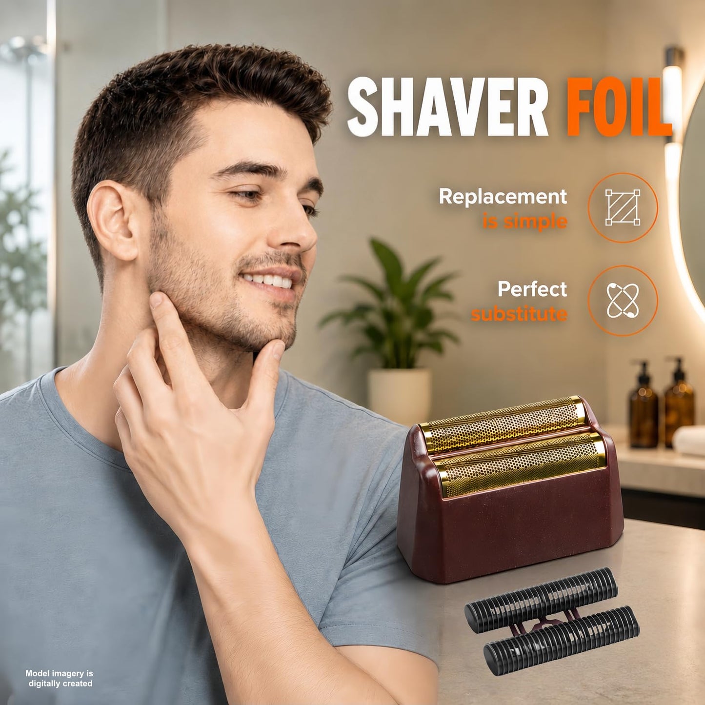3 Pack Professional 5 Star Series Finale Shaver Replacement Foil and Cutter Bar Assembly Compatible with wahl Shaver Foil 7031-100, 7043-100 Super Close Shaving Replacement Heads，Red