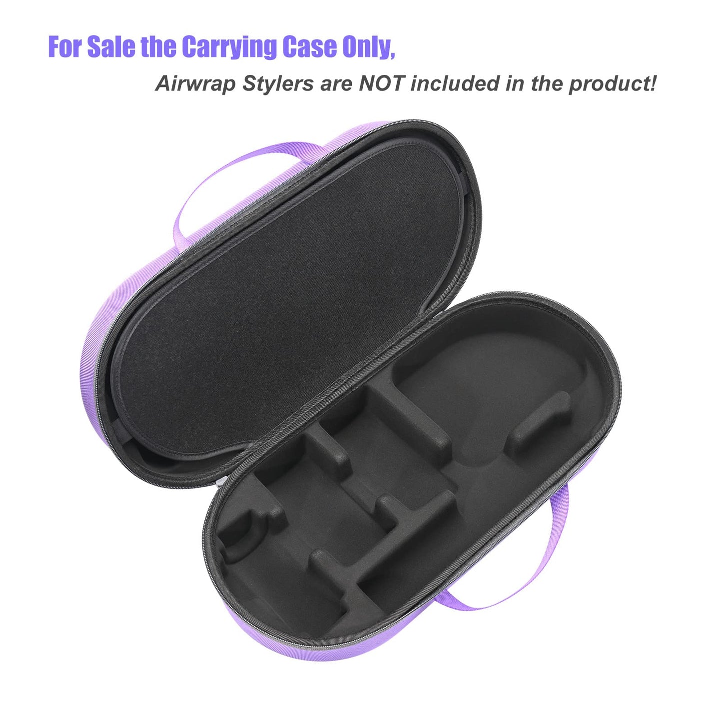 RLSOCO Hard Case for Dyson Airwrap Complete Long/Complete Styler HS08 HS05 HS01,NOT for Dyson Airwrap i.d. - Fits 4pcs Long Barrels or Short Barrels - Violet (Case Only,Hair Styler is not Included)