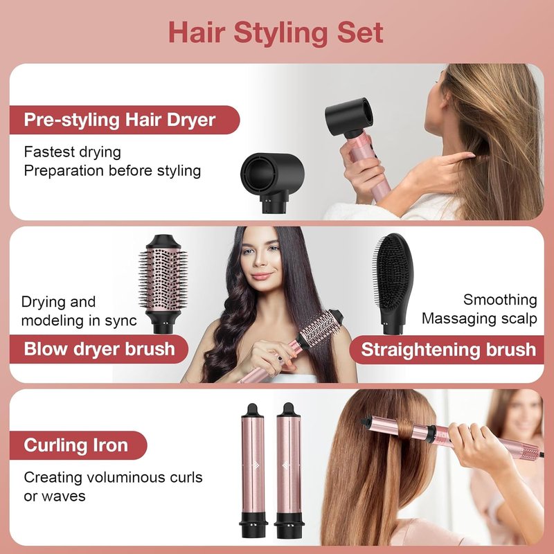 Brightup Air Styler - Professional 3-in-1 Hair Dryer Brush with 110,000 RPM Ionic Technology | Fast Drying & Curling