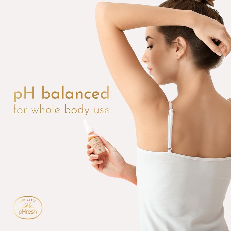 Honestly pHresh Pre & Probiotic Deodorant Spray for Women – Aluminum & Baking Soda Free Natural Deodorant Mist with 24-hour Odor Protection – Vegan, Made in USA - Frangipani and Monoi Scent, 2floz