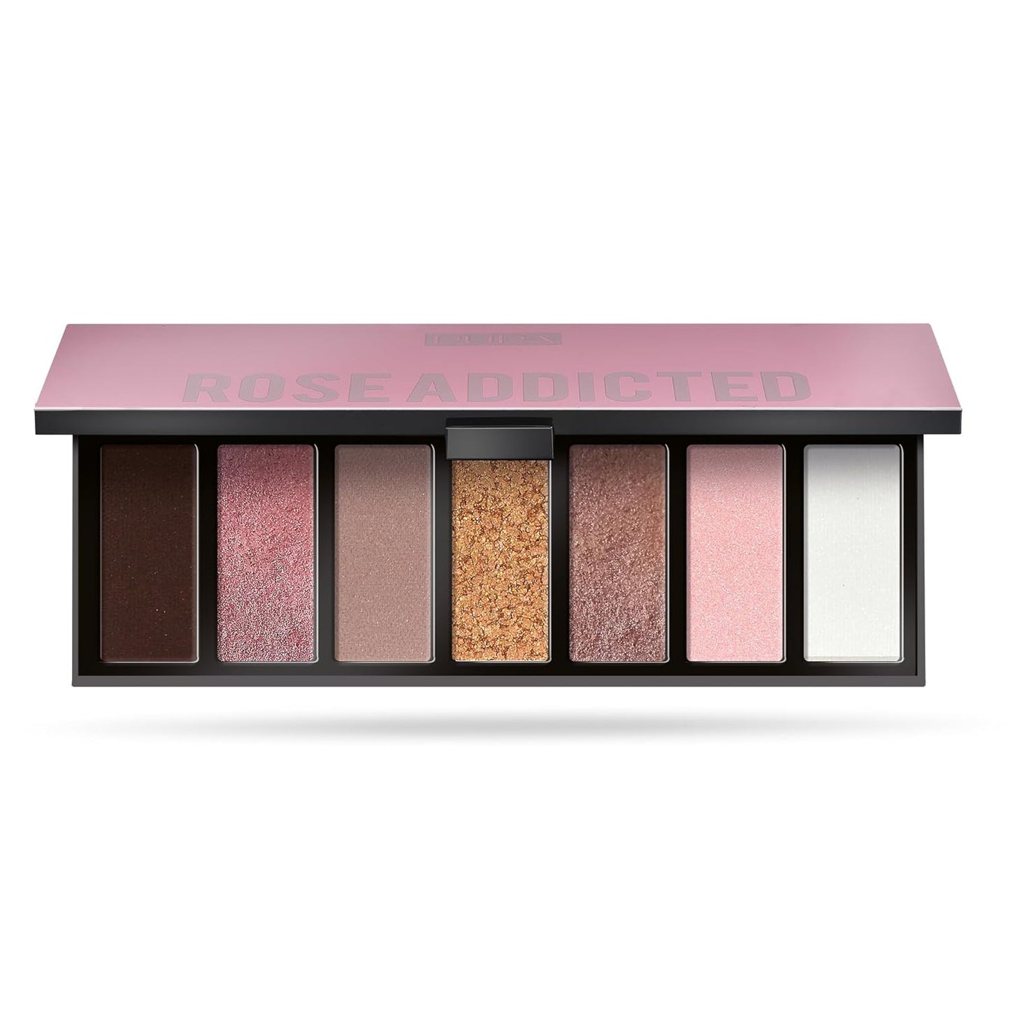 PUPA Milano Eyeshadow Palette 004 Rose Addicted - 7 Shades with Matte, Satin & Metallic Finishes - High Pigment, Blendable Texture - 0.469 oz