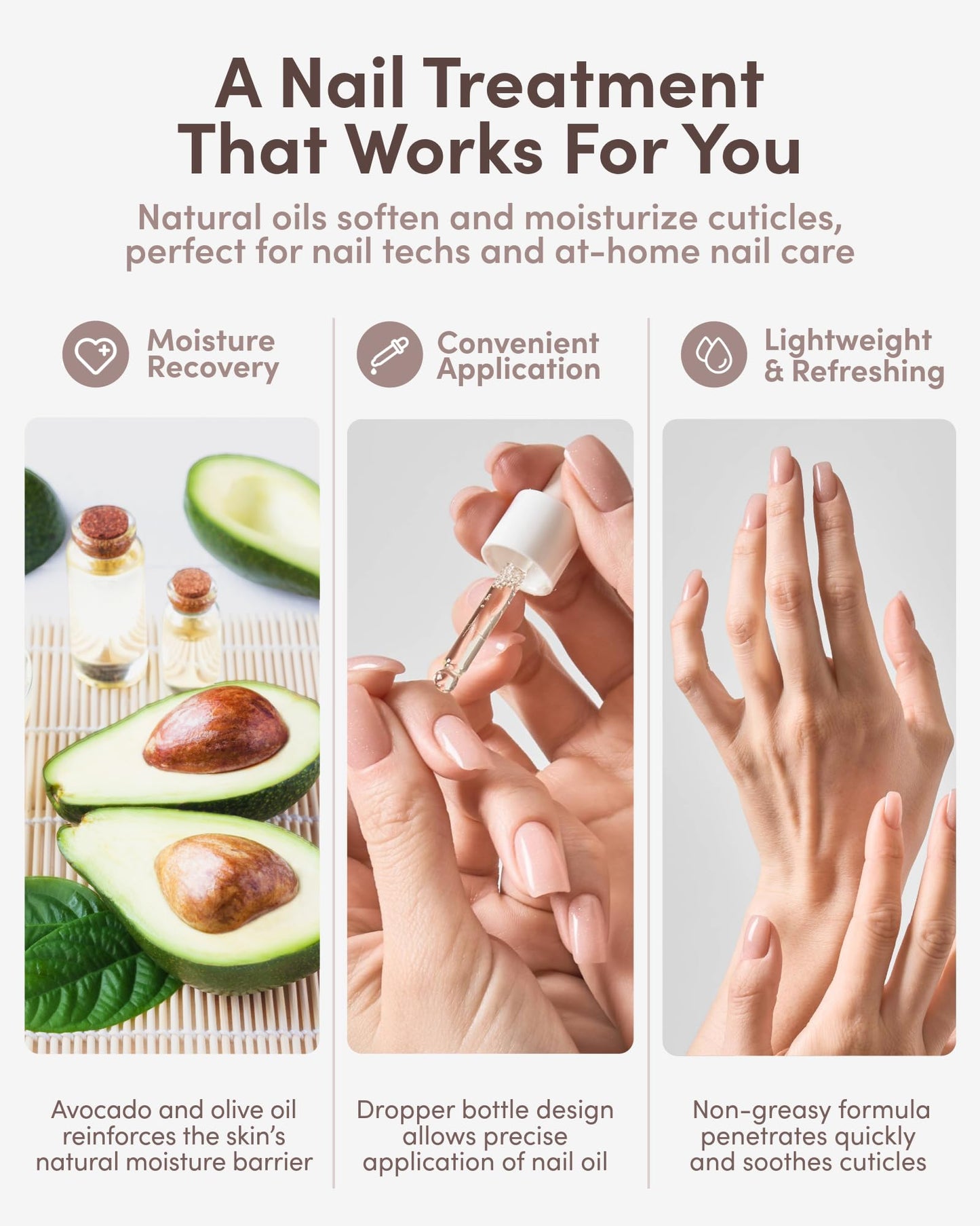 ella+mila Nail Cuticle Oil with Olive & Avocado - Deep Moisture Cuticle Oil for Nails - Intense Hydration for Dry Cuticles - Vegan Nail Care Products - 2.3 fl oz