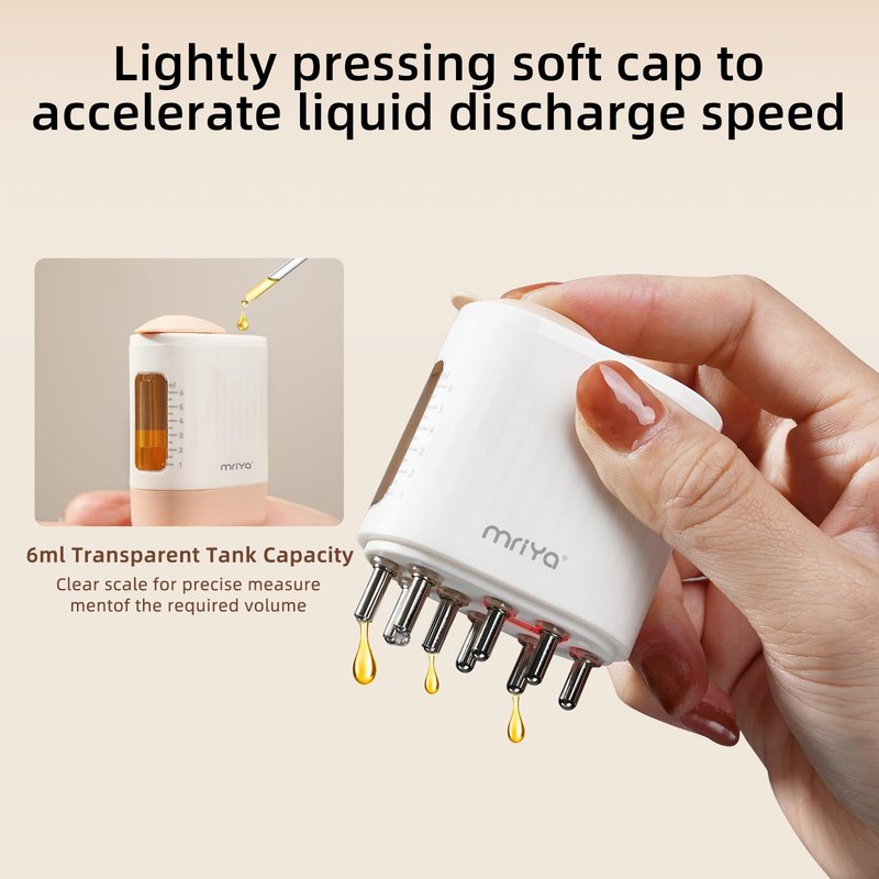 mriya 2 in 1 Electric Hair Treatment Applicator and Massager Brush for Hair Growth, Essential Oil and Serum Application