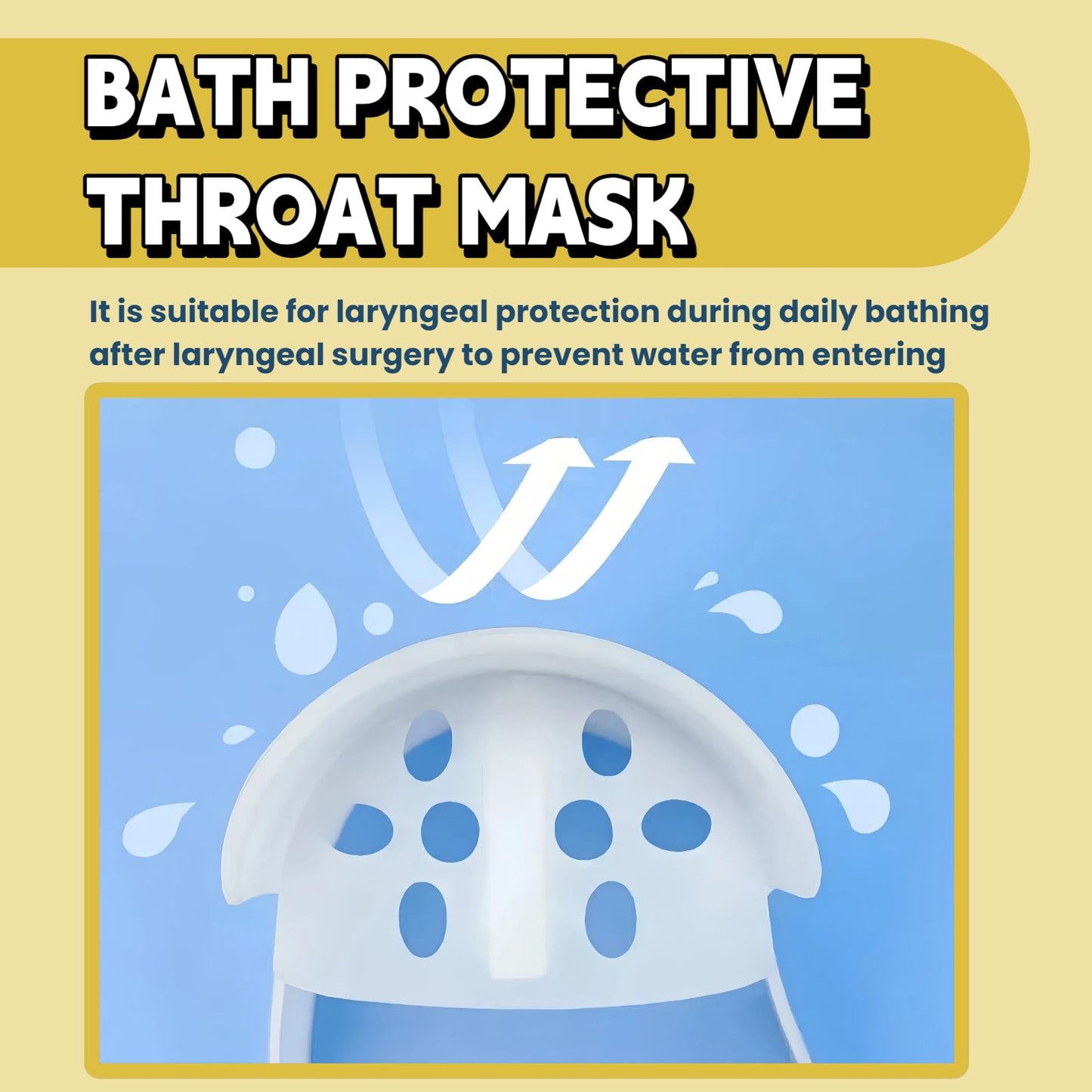 Sulieschen Stoma Guard Tracheostomy Shower Cover – Waterproof Silicone Neck Protection for Post-Tracheotomy Patients, Adjustable Fit, Breathable, Safe & Comfortable, Practical Gift for Recovery