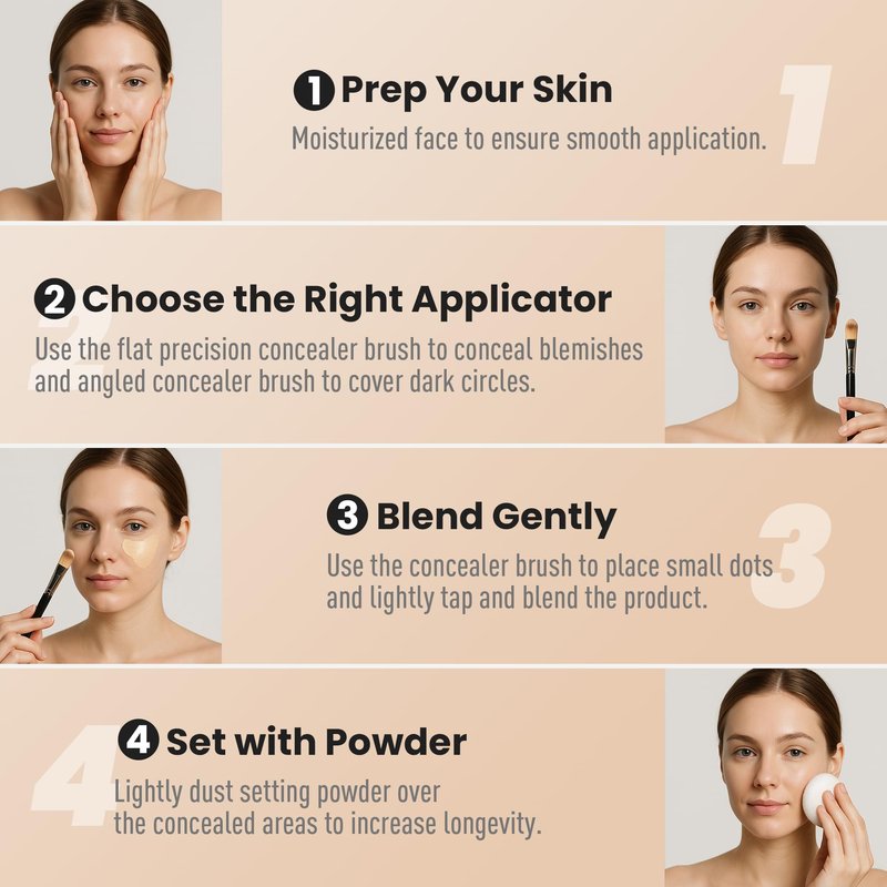 FV Waterproof Liquid Concealer, Full Coverage for Dark Circles, Redness, Fine Lines and Acne, Lightweight & Longwear, Matte Hydrating Concealer Makeup for Women, 02 Light
