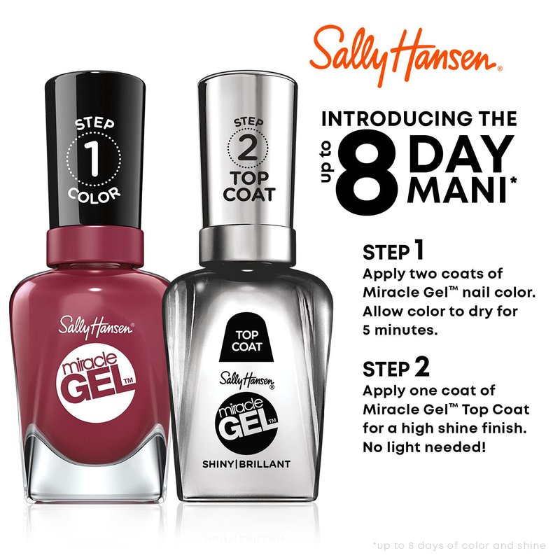 Sally Hansen Miracle Gel Nail Polish, 676 Jealous Boyfriend, 0.5 Fl Oz (Pack of 2)