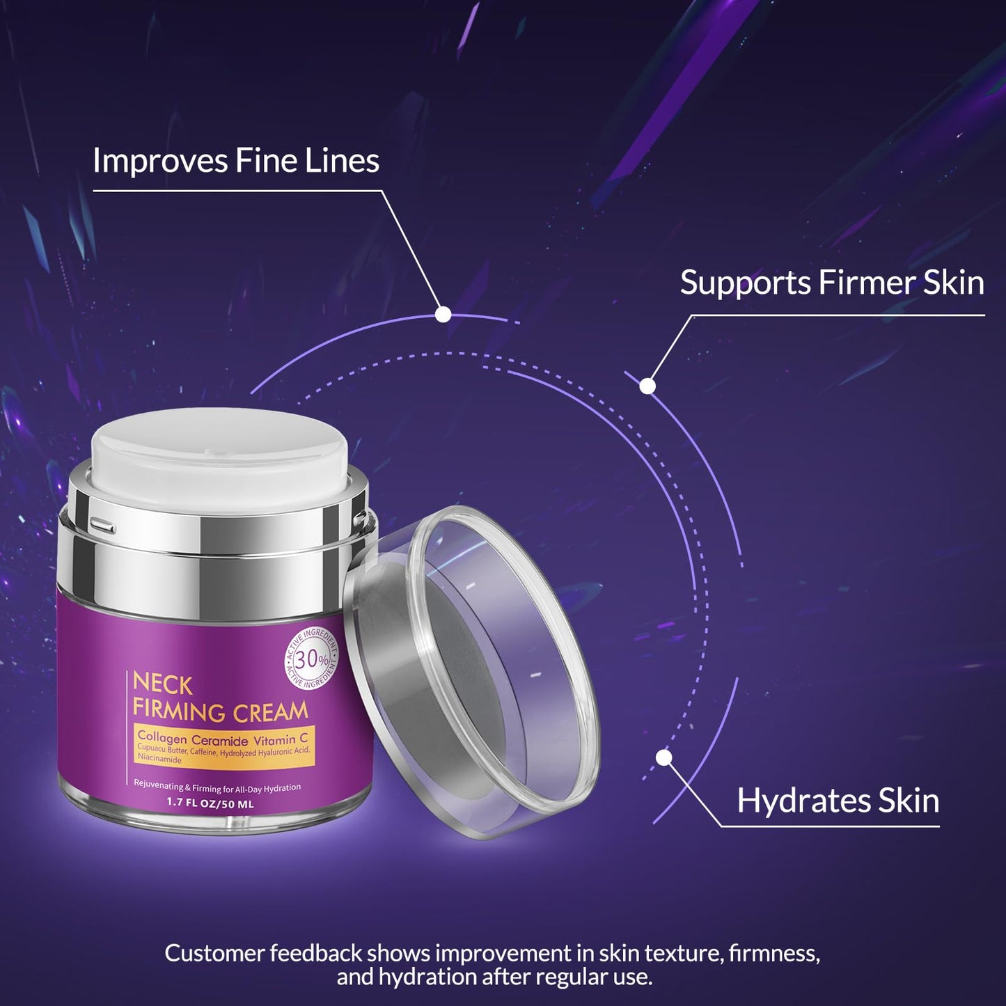 VicGFHS Neck Cream for Tightening and Firming, Wrinkle Cream for Women, Skin Tightening Cream for Face and Body, Hydrating Face Moisturizer for Aging Skin, Facial Skin Care Products 1.7 Fl Oz