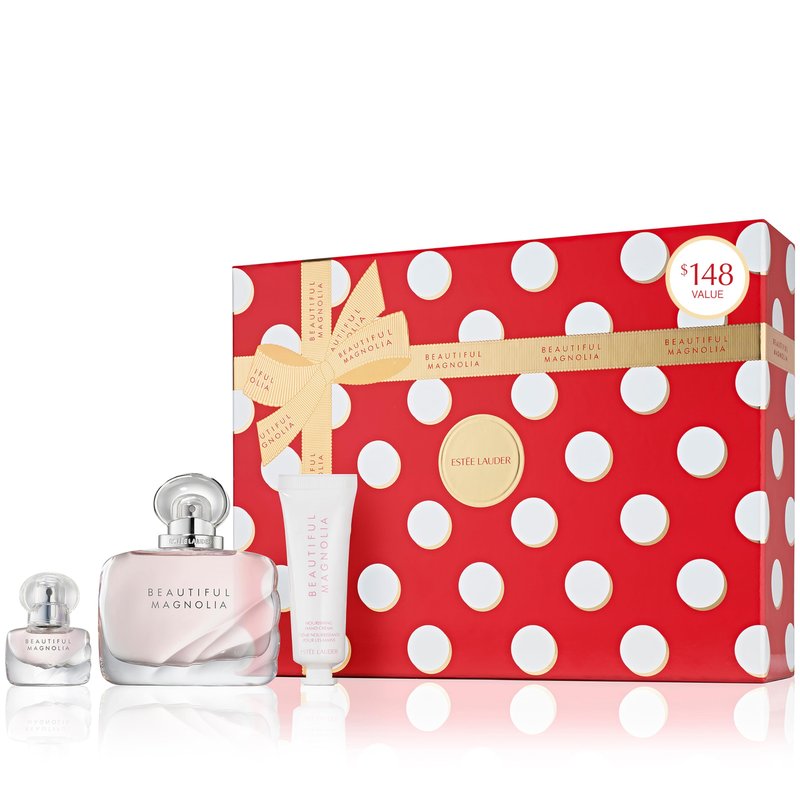 Estée Lauder Beautiful Magnolia Favorites Trio Fragrance Gift Set | 3-Piece Set with Full-Size Eau de Parfum Spray 1.7 Fl Oz, Full-Size Hand Cream 1 Ounce, Mini Eau de Parfum Spray 0.14 Fl Oz