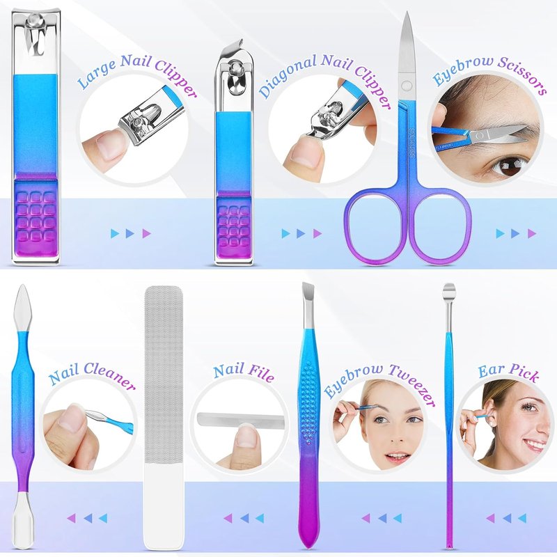 Manicure Set - Nail Clipper & Grooming Kit for Travel | Essential Nail Care Tools for Men & Women