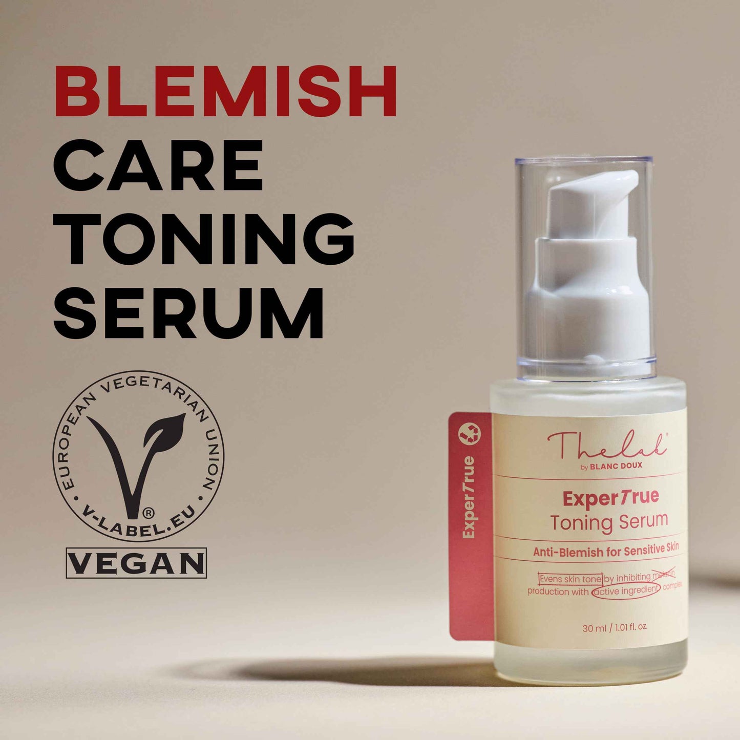 THE LAB ExperTrue Toning Soothing Skin Calming & Clearing Facial Serum for Sensitive Skin, Anti-Blemish, Even Toning Korean Skincare by BLANC DOUX